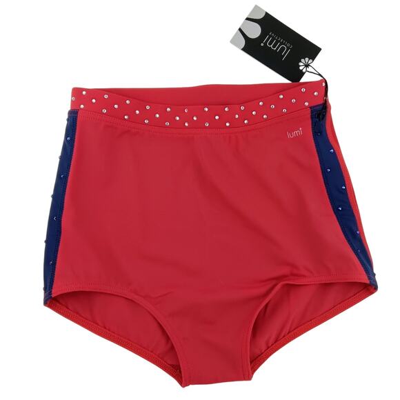 Audition Outfit Pro Cheer Dance NFL NBA Red Navy Custom Rhinestone - Picture 7 of 16